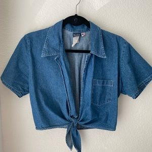 Vintage denim crop top